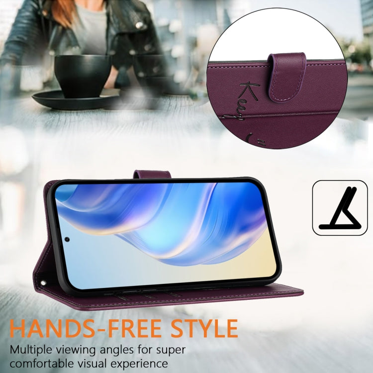 For Ulefone Note 14 Smile Embossing RFID Leather Phone Case(Violet) - Ulefone Cases by PMC Jewellery | Online Shopping South Africa | PMC Jewellery | Buy Now Pay Later Mobicred