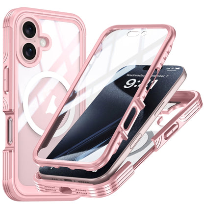 For iPhone 16 Tempered Glass MagSafe Phone Case(Pink) - iPhone 16 Cases by PMC Jewellery | Online Shopping South Africa | PMC Jewellery | Buy Now Pay Later Mobicred