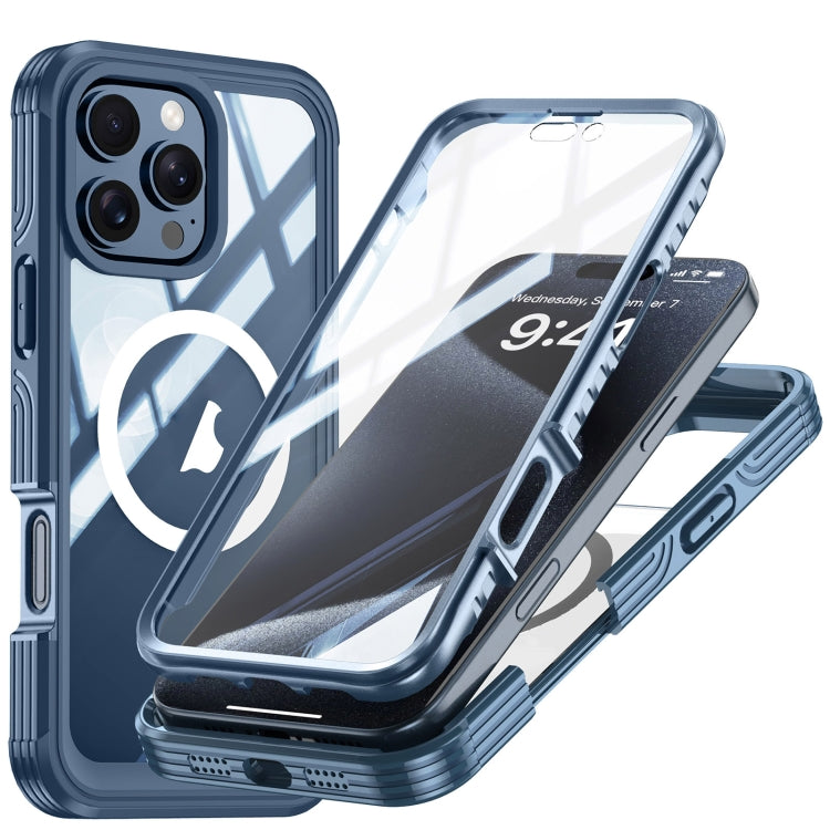 For iPhone 16 Pro RedPepper Tempered Glass MagSafe Phone Case(Dark Blue) - iPhone 16 Pro Cases by RedPepper | Online Shopping South Africa | PMC Jewellery | Buy Now Pay Later Mobicred