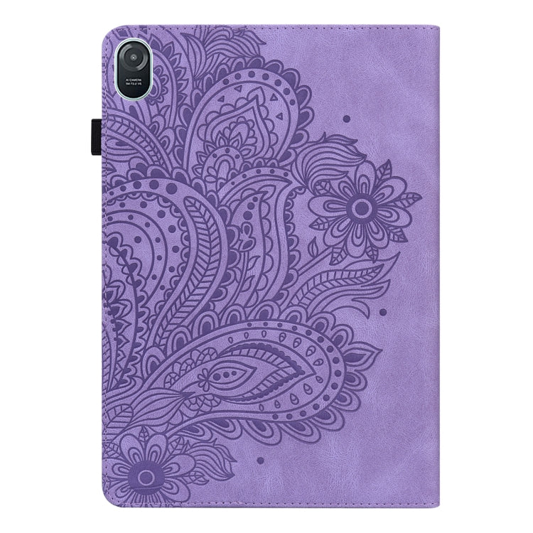 For Honor Pad 8 Peacock Embossed Pattern Leather Tablet Case(Purple) - Honor by PMC TechLife | Online Shopping South Africa | PMC TechLife | Buy Now Pay Later Mobicred