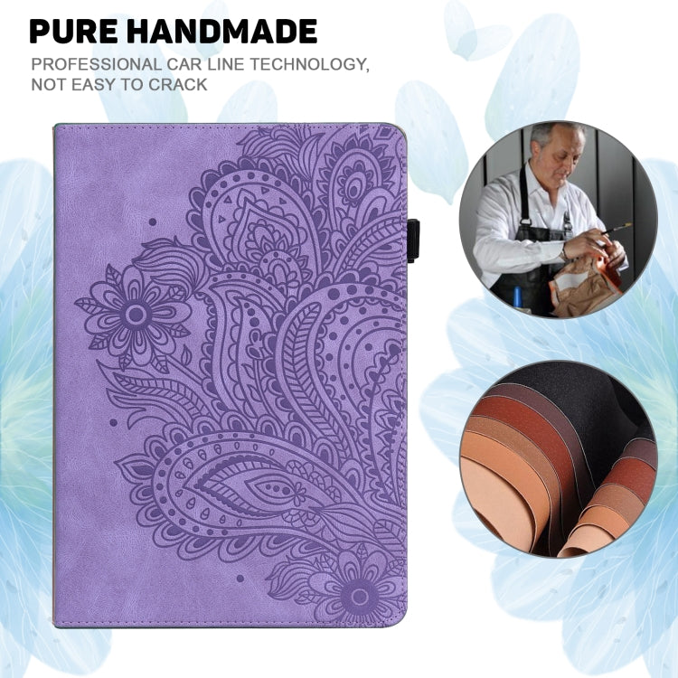 For Honor Pad 8 Peacock Embossed Pattern Leather Tablet Case(Purple) - Honor by PMC TechLife | Online Shopping South Africa | PMC TechLife | Buy Now Pay Later Mobicred