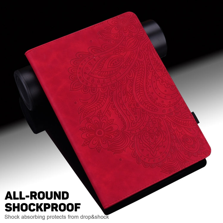 For Honor Pad 8 Peacock Embossed Pattern Leather Tablet Case(Red) - Honor by PMC TechLife | Online Shopping South Africa | PMC TechLife | Buy Now Pay Later Mobicred