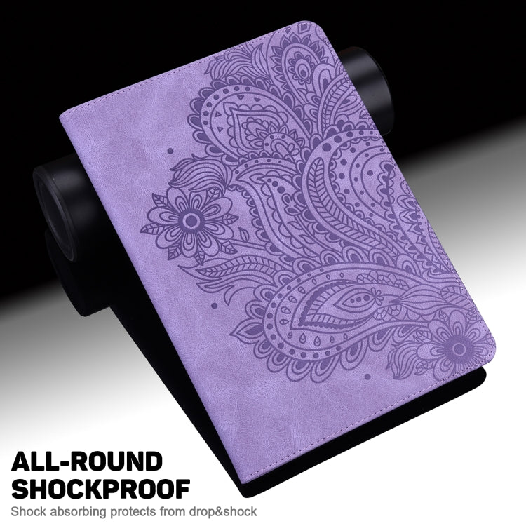 For Honor Pad X9 Peacock Embossed Pattern Leather Tablet Case(Purple) - Honor by PMC TechLife | Online Shopping South Africa | PMC TechLife | Buy Now Pay Later Mobicred
