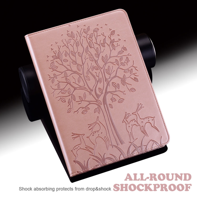 For Honor Pad 8 Tree & Deer Embossed Leather Tablet Case(Pink) - Honor by PMC TechLife | Online Shopping South Africa | PMC TechLife | Buy Now Pay Later Mobicred