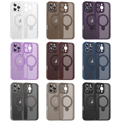 For iPhone 16 Matte Texture 360 Degree Rotary Tone Holder MagSafe Phone Case(Roland Purple) - iPhone 16 Cases by PMC Jewellery | Online Shopping South Africa | PMC Jewellery | Buy Now Pay Later Mobicred