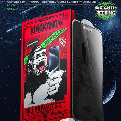 For iPhone 16 / 15 WK WTP-089 Space King Kong 9D Curved 360 Degree Privacy Tempered Glass Film - iPhone 16 Tempered Glass by WK | Online Shopping South Africa | PMC Jewellery | Buy Now Pay Later Mobicred