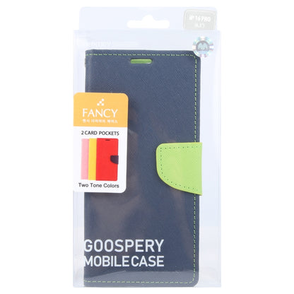 For iPhone 16 Pro Max GOOSPERY FANCY DIARY Cross Texture Leather Phone Case(Navy Blue) - iPhone 16 Pro Max Cases by GOOSPERY | Online Shopping South Africa | PMC Jewellery | Buy Now Pay Later Mobicred