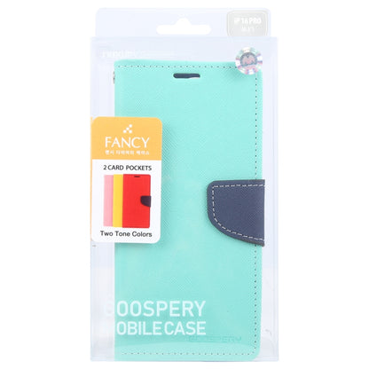 For iPhone 16 Pro Max GOOSPERY FANCY DIARY Cross Texture Leather Phone Case(Mint Green) - iPhone 16 Pro Max Cases by GOOSPERY | Online Shopping South Africa | PMC Jewellery | Buy Now Pay Later Mobicred