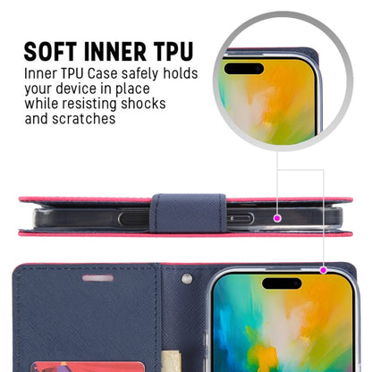 For iPhone 16 Pro GOOSPERY FANCY DIARY Cross Texture Leather Phone Case(Navy Blue) - iPhone 16 Pro Cases by GOOSPERY | Online Shopping South Africa | PMC Jewellery | Buy Now Pay Later Mobicred