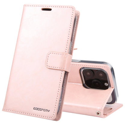 For iPhone 16 Pro Max GOOSPERY BLUE MOON Crazy Horse Texture Leather Phone Case(Rose Gold) - iPhone 16 Pro Max Cases by GOOSPERY | Online Shopping South Africa | PMC Jewellery | Buy Now Pay Later Mobicred