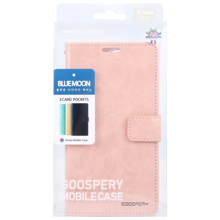 For iPhone 16 Pro Max GOOSPERY BLUE MOON Crazy Horse Texture Leather Phone Case(Rose Gold) - iPhone 16 Pro Max Cases by GOOSPERY | Online Shopping South Africa | PMC Jewellery | Buy Now Pay Later Mobicred