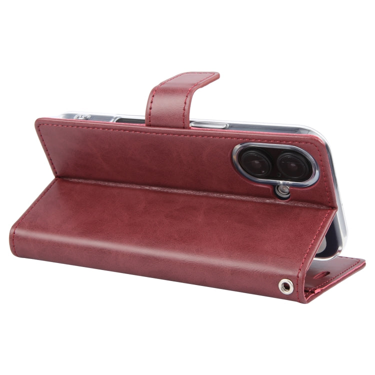 For iPhone 16 Plus GOOSPERY BLUE MOON Crazy Horse Texture Leather Phone Case(Wine Red) - iPhone 16 Plus Cases by GOOSPERY | Online Shopping South Africa | PMC Jewellery | Buy Now Pay Later Mobicred