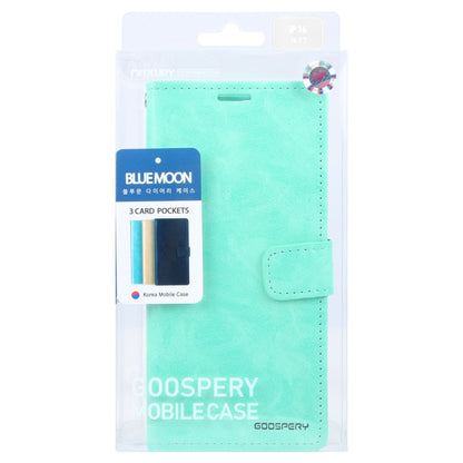 For iPhone 16 Plus GOOSPERY BLUE MOON Crazy Horse Texture Leather Phone Case(Mint Green) - iPhone 16 Plus Cases by GOOSPERY | Online Shopping South Africa | PMC Jewellery | Buy Now Pay Later Mobicred