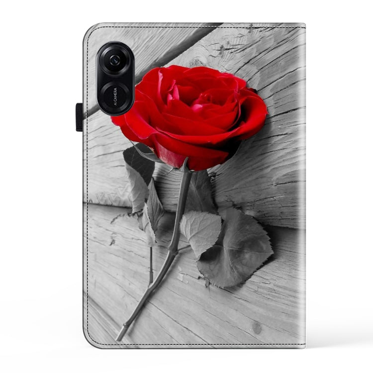 For Honor Pad X9 Crystal Texture Painted Leather Tablet Case(Rose) - Honor by PMC TechLife | Online Shopping South Africa | PMC TechLife | Buy Now Pay Later Mobicred