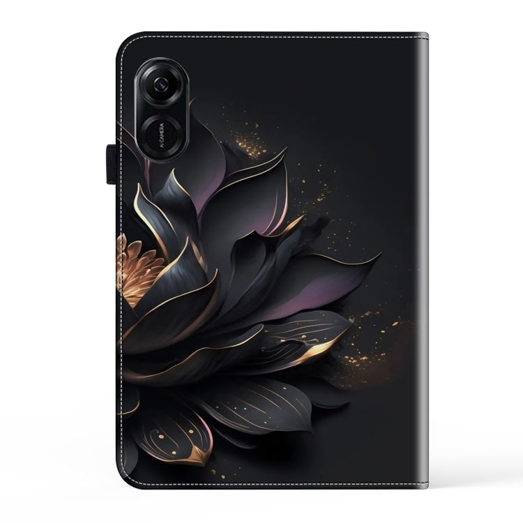 For Honor Pad X9 Crystal Texture Painted Leather Tablet Case(Purple Lotus) - Honor by PMC TechLife | Online Shopping South Africa | PMC TechLife | Buy Now Pay Later Mobicred