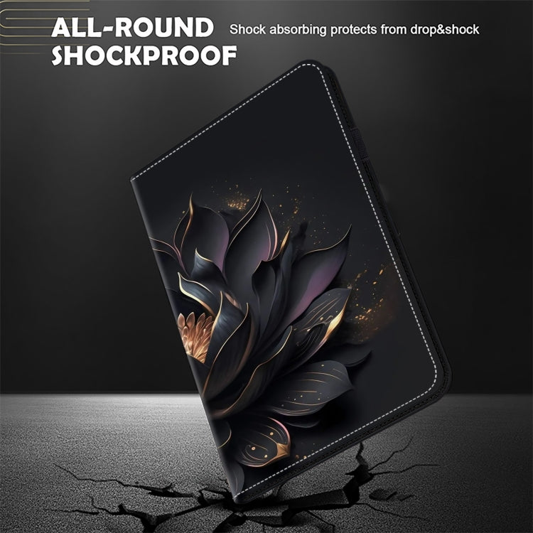 For Honor Pad X9 Crystal Texture Painted Leather Tablet Case(Purple Lotus) - Honor by PMC TechLife | Online Shopping South Africa | PMC TechLife | Buy Now Pay Later Mobicred