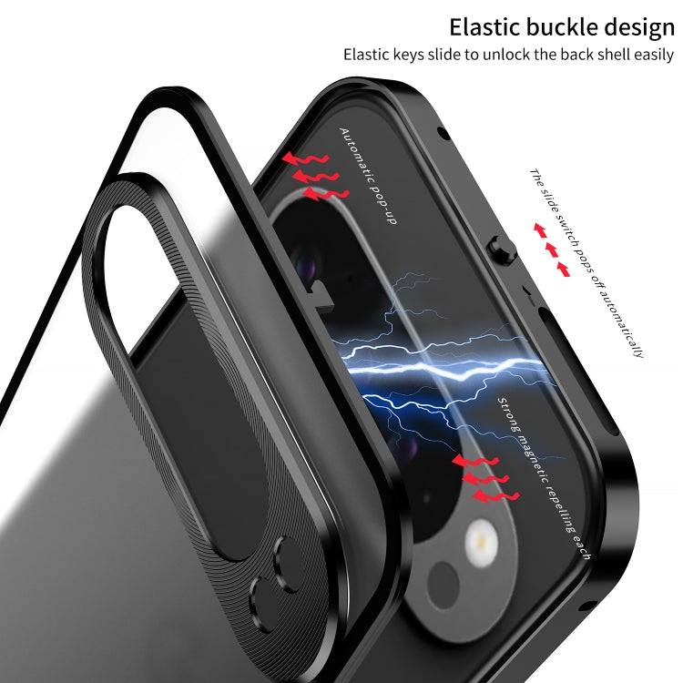 For Google Pixel 9 / 9 Pro Snap Buckle Metal Frame Frosted Phone Case(Silver) - Google Cases by PMC TechLife | Online Shopping South Africa | PMC TechLife | Buy Now Pay Later Mobicred