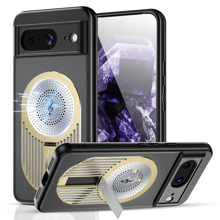 For Google Pixel 8 Heat Dissipation Aromatherapy MagSafe Holder Phone Case(Gold) - Google Cases by PMC TechLife | Online Shopping South Africa | PMC TechLife | Buy Now Pay Later Mobicred