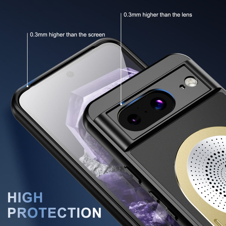 For Google Pixel 8 Heat Dissipation Aromatherapy MagSafe Holder Phone Case(Gold) - Google Cases by PMC TechLife | Online Shopping South Africa | PMC TechLife | Buy Now Pay Later Mobicred