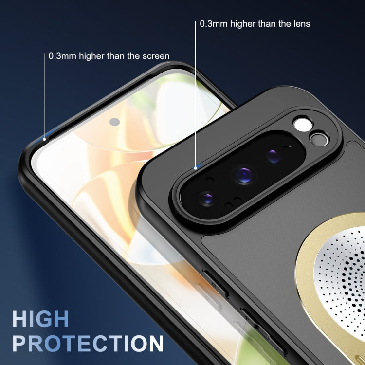 For Google Pixel 9 / 9 Pro Heat Dissipation Aromatherapy MagSafe Holder Phone Case(Gold) - Google Cases by PMC TechLife | Online Shopping South Africa | PMC TechLife | Buy Now Pay Later Mobicred
