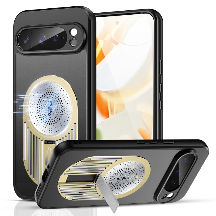 For Google Pixel 9 Pro XL Heat Dissipation Aromatherapy MagSafe Holder Phone Case(Gold) - Google Cases by PMC TechLife | Online Shopping South Africa | PMC TechLife | Buy Now Pay Later Mobicred
