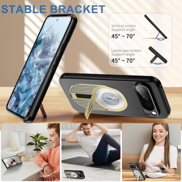 For Google Pixel 9 Pro XL Heat Dissipation Aromatherapy MagSafe Holder Phone Case(Gold) - Google Cases by PMC TechLife | Online Shopping South Africa | PMC TechLife | Buy Now Pay Later Mobicred