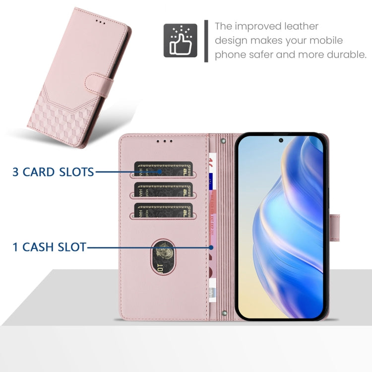 For Ulefone Note 14 Honeycomb Embossing RFID Leather Phone Case(Pink) - Ulefone Cases by PMC Jewellery | Online Shopping South Africa | PMC Jewellery | Buy Now Pay Later Mobicred