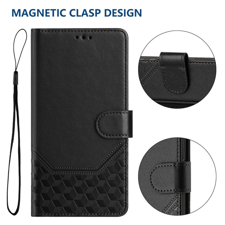 For Ulefone Note 14 Honeycomb Embossing RFID Leather Phone Case(Black) - Ulefone Cases by PMC Jewellery | Online Shopping South Africa | PMC Jewellery | Buy Now Pay Later Mobicred