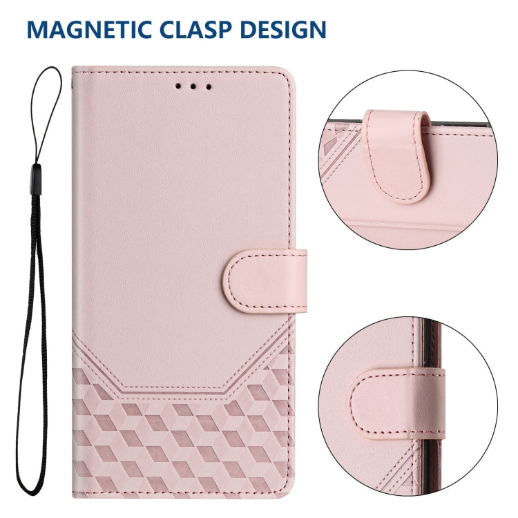 For Ulefone Note 17 Pro Honeycomb Embossing RFID Leather Phone Case(Pink) - Ulefone Cases by PMC Jewellery | Online Shopping South Africa | PMC Jewellery | Buy Now Pay Later Mobicred