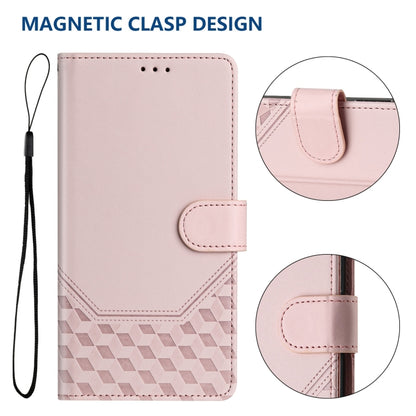 For Ulefone Note 17 Pro Honeycomb Embossing RFID Leather Phone Case(Pink) - Ulefone Cases by PMC Jewellery | Online Shopping South Africa | PMC Jewellery | Buy Now Pay Later Mobicred