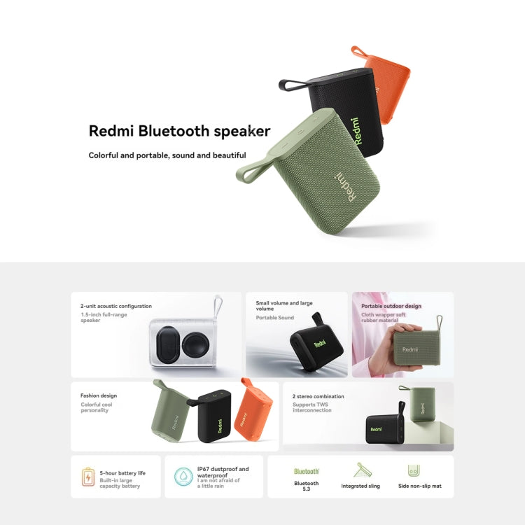 Xiaomi Redmi IP67 Waterproof Portable Bluetooth Speaker(Green) - free shipping - PMC Jewellery - Order now!