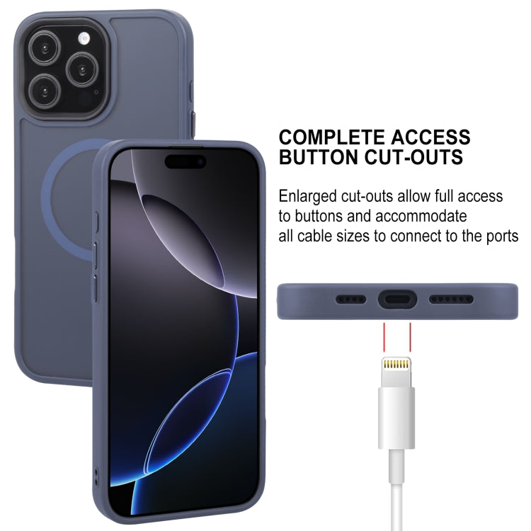 For iPhone 16 Pro Max GEBEI Skin Feel MagSafe Magnetic Phone Case(Blue) - iPhone 16 Pro Max Cases by GEBEI | Online Shopping South Africa | PMC Jewellery | Buy Now Pay Later Mobicred