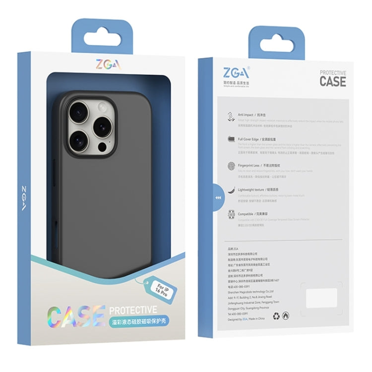 For iPhone 16 Pro ZGA Colorful Liquid Silicone Magsafe Phone Case(Gold) - free shipping - PMC Jewellery - Order now!