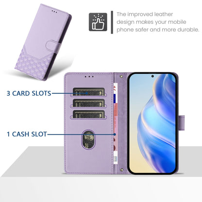 For Huawei Pura 70 Pro / Pura 70 Pro+ Honeycomb Embossing RFID Leather Phone Case(Light Purple) - Huawei Cases by PMC Jewellery | Online Shopping South Africa | PMC Jewellery | Buy Now Pay Later Mobicred