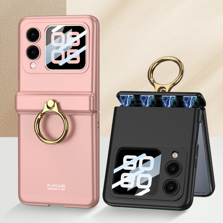 For Huawei nova Flip GKK Integrated Magnetic Hinged Flip Case with Ring Holder(Pink) - Huawei Cases by GKK | Online Shopping South Africa | PMC Jewellery | Buy Now Pay Later Mobicred