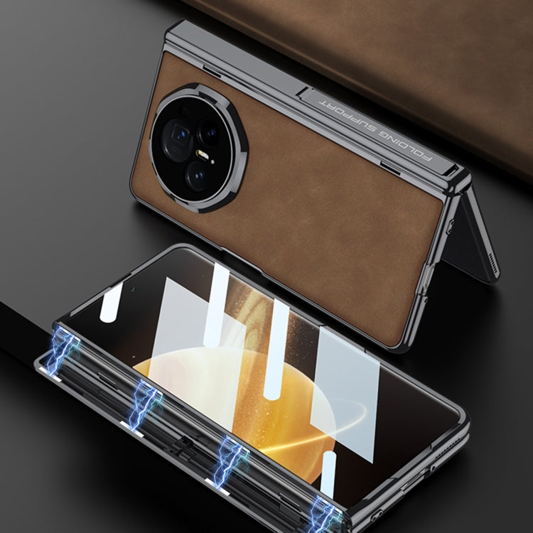 For Honor Magic Vs3 GKK Integrated Magnetic Fold Hinge Leather Shockproof Phone Case(Matte Brown) - free shipping - PMC Jewellery - Order now!