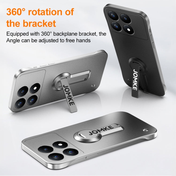 For Redmi K70 Pro Baking Varnish 360 Rotate Holder No Frame PC Phone Case(Black) - Xiaomi Cases by PMC Jewellery | Online Shopping South Africa | PMC Jewellery | Buy Now Pay Later Mobicred