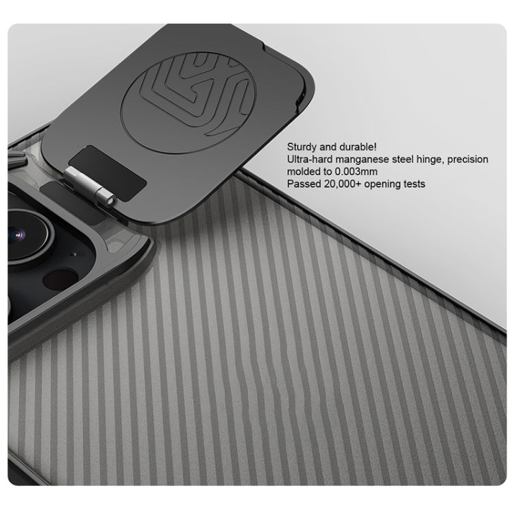 For iPhone 16 Pro Max NILLKIN CamShield Prop Translucent PC Phone Case(Black) - iPhone 16 Pro Max Cases by NILLKIN | Online Shopping South Africa | PMC Jewellery | Buy Now Pay Later Mobicred