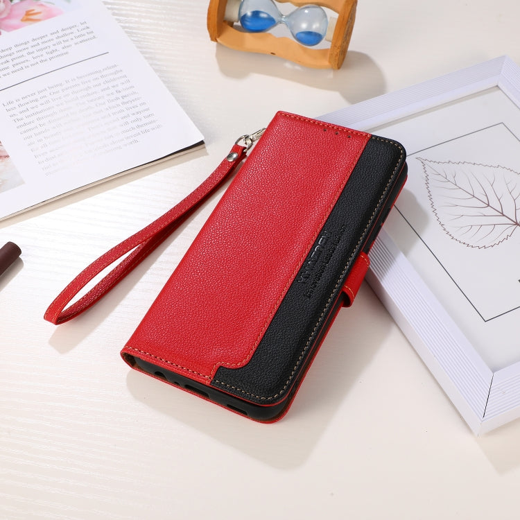 For Samsung Galaxy S25 Ultra KHAZNEH Litchi Texture Leather RFID Phone Case(Red) - Galaxy S25 Ultra 5G Cases by PMC Jewellery | Online Shopping South Africa | PMC Jewellery | Buy Now Pay Later Mobicred