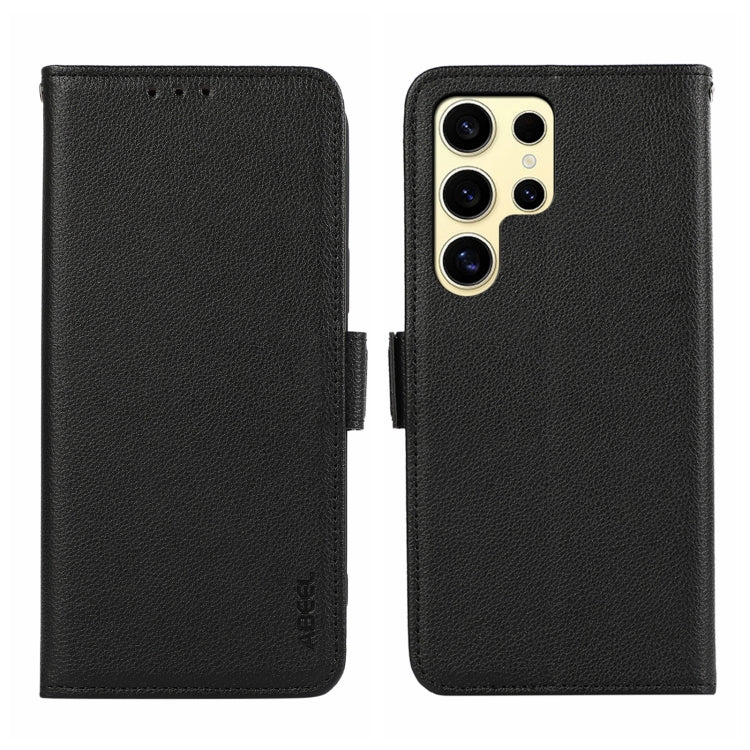 For Samsung Galaxy S25 Ultra ABEEL Side-Magnetic Litchi Pattern Leather RFID Phone Case(Black) - Galaxy S25 Ultra 5G Cases by PMC Jewellery | Online Shopping South Africa | PMC Jewellery | Buy Now Pay Later Mobicred