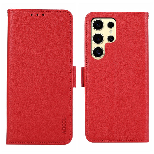 For Samsung Galaxy S25 Ultra ABEEL Side-Magnetic Litchi Pattern Leather RFID Phone Case(Red) - Galaxy S25 Ultra 5G Cases by PMC Jewellery | Online Shopping South Africa | PMC Jewellery | Buy Now Pay Later Mobicred