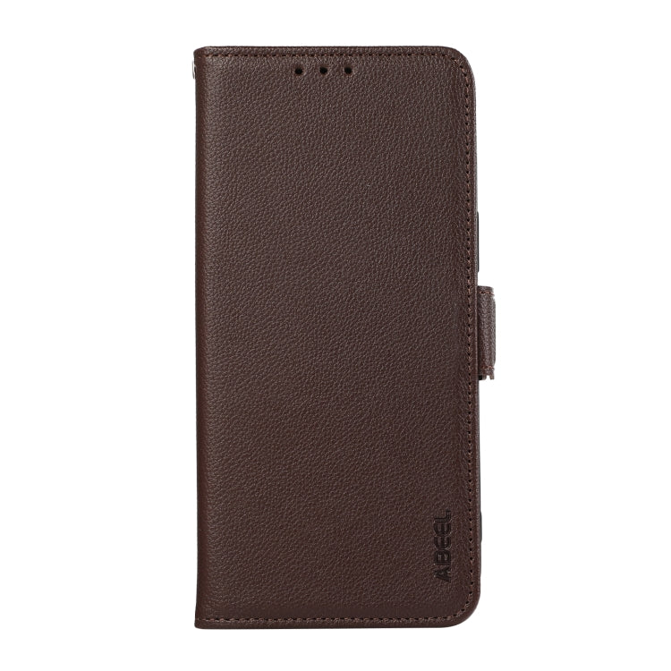 For Samsung Galaxy S25 Ultra ABEEL Side-Magnetic Litchi Pattern Leather RFID Phone Case(Brown) - Galaxy S25 Ultra 5G Cases by PMC Jewellery | Online Shopping South Africa | PMC Jewellery | Buy Now Pay Later Mobicred