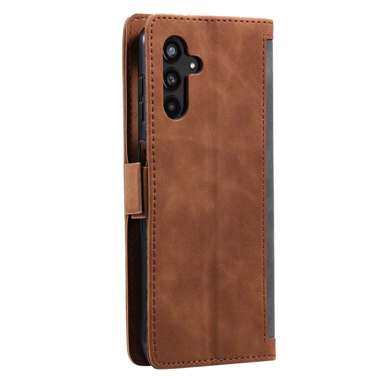For Samsung Galaxy S25 5G Retro Splicing Horizontal Flip Leather Phone Case(Grey) - Galaxy S25 5G Cases by PMC TechLife | Online Shopping South Africa | PMC TechLife | Buy Now Pay Later Mobicred