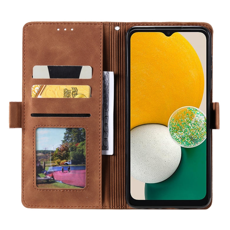 For Samsung Galaxy S25 5G Retro Splicing Horizontal Flip Leather Phone Case(Grey) - Galaxy S25 5G Cases by PMC TechLife | Online Shopping South Africa | PMC TechLife | Buy Now Pay Later Mobicred
