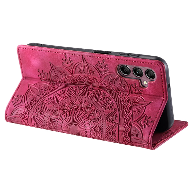 For Samsung Galaxy S25 5G Totem Embossed Magnetic Leather Phone Case(Red) - Galaxy S25 5G Cases by PMC Jewellery | Online Shopping South Africa | PMC Jewellery | Buy Now Pay Later Mobicred