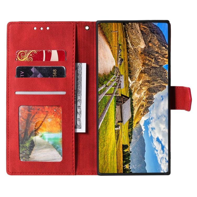 For Samsung Galaxy S25 Ultra 5G Nail Skin Feel Stitching Calf Texture Leather Phone Case(Red) - Galaxy S25 Ultra 5G Cases by PMC Jewellery | Online Shopping South Africa | PMC Jewellery | Buy Now Pay Later Mobicred