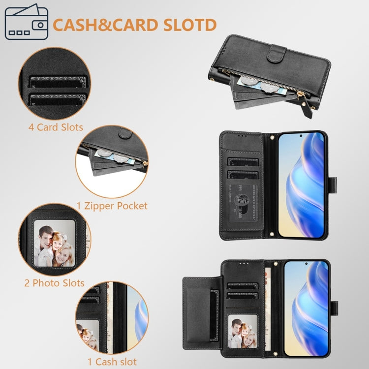 For Samsung Galaxy S25 Ultra 5G Multi-Card Slots Zipper Wallet Leather Phone Case(Black) - Galaxy S25 Ultra 5G Cases by PMC Jewellery | Online Shopping South Africa | PMC Jewellery | Buy Now Pay Later Mobicred