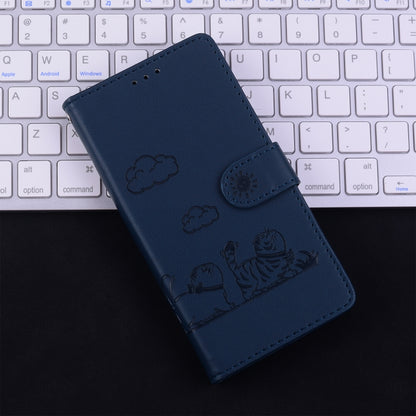 For Samsung Galaxy S25 Ultra 5G Cute Cats RFID Leather Phone Case(Blue) - Galaxy S25 Ultra 5G Cases by PMC Jewellery | Online Shopping South Africa | PMC Jewellery | Buy Now Pay Later Mobicred