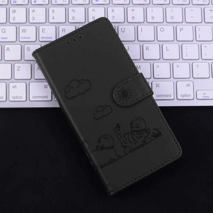 For Samsung Galaxy S25 Ultra 5G Cute Cats RFID Leather Phone Case(Black) - Galaxy S25 Ultra 5G Cases by PMC Jewellery | Online Shopping South Africa | PMC Jewellery | Buy Now Pay Later Mobicred