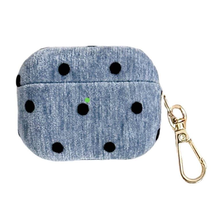 For AirPods Pro 2 Velvet Cloth + PC Headset Shockproof Case(Blue) - For AirPods Pro 2 by PMC Jewellery | Online Shopping South Africa | PMC Jewellery | Buy Now Pay Later Mobicred